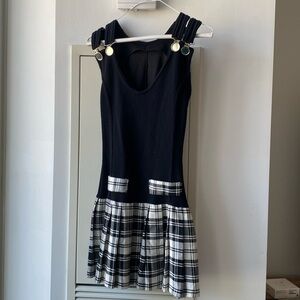 FINAL SALE - Plaid and black vintage mini dress